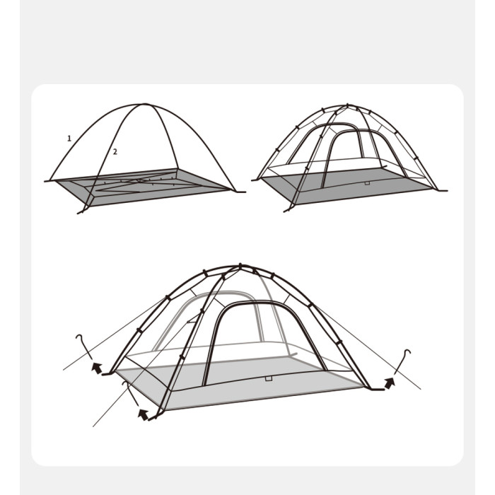 Намет двомісний Naturehike CNK2450WS030, зелений 