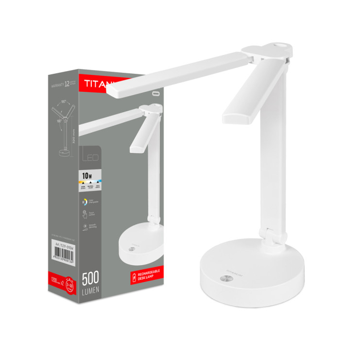 LED лампа настiльна з акумулятором TITANUM TLTF-015W 10W 3000-6000K