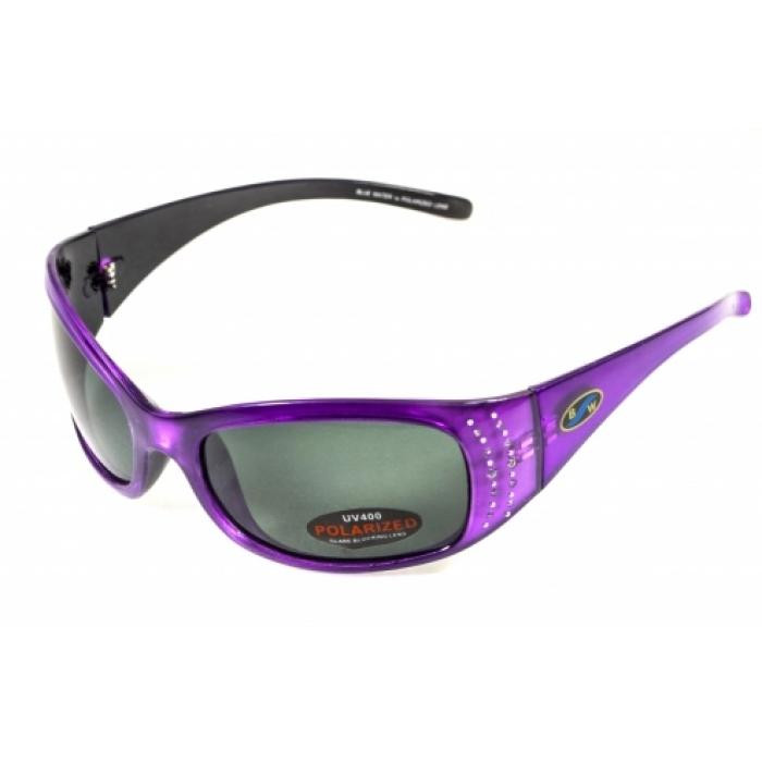 Окуляри BluWater Biscayene Purple Polarized (gray) чорні 