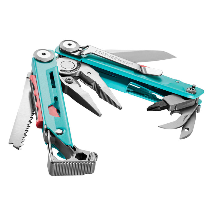 Мультиінструмент Leatherman Signal Aqua Silver, нейлоновий чохол 