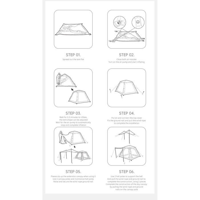 Намет чотиримісний автоматичний надувний із тентом Naturehike Ango CNK2550WS017, коричневий 
