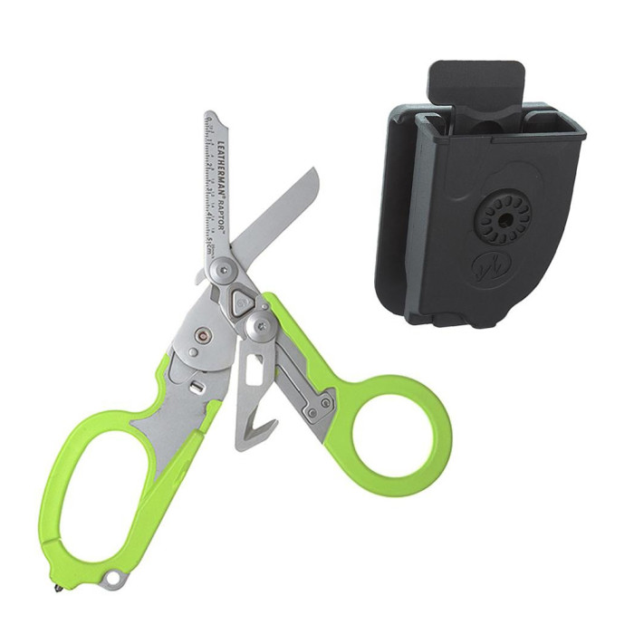 Ножиці LEATHERMAN Raptor Rescue, зелені, utility чохол 