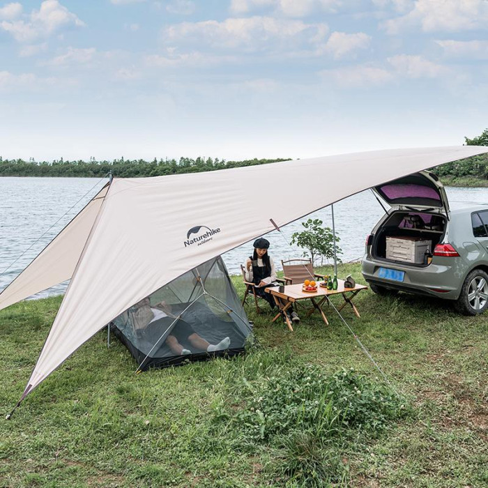 Тент для кемпінгу Naturehike Car Rear Canopy NH21TM001, 590х340 см, золотий (з трьома стійками) 