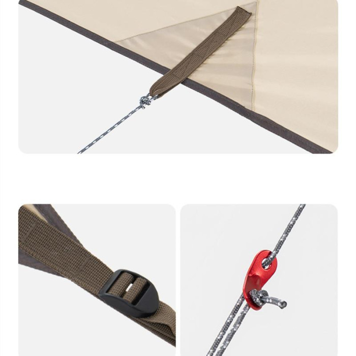 Тент для кемпінгу Naturehike Car Rear Canopy NH21TM001, 590х340 см, золотий (з трьома стійками) 