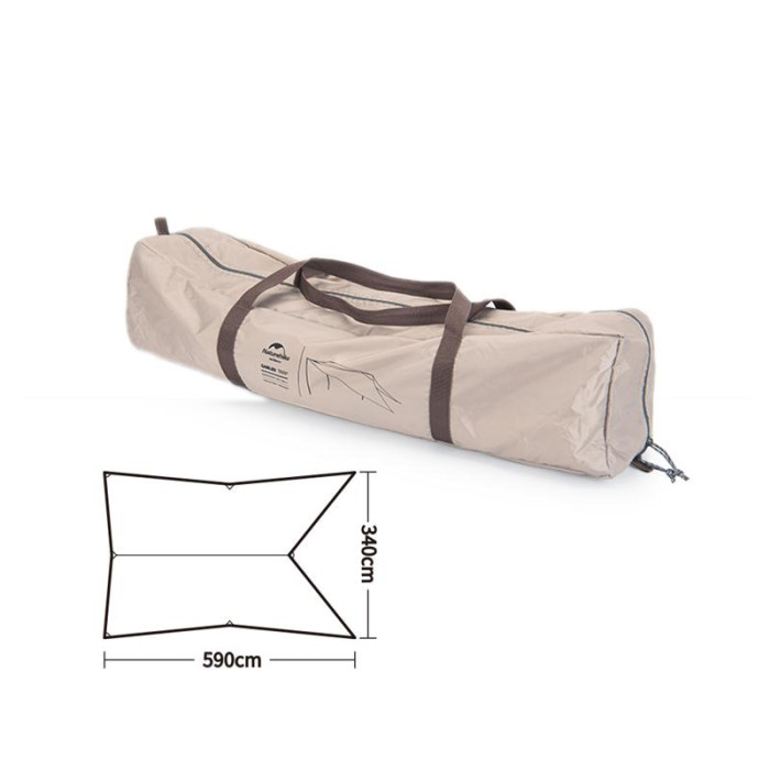 Тент для кемпінгу Naturehike Car Rear Canopy NH21TM001, 590х340 см, золотий (з трьома стійками) 
