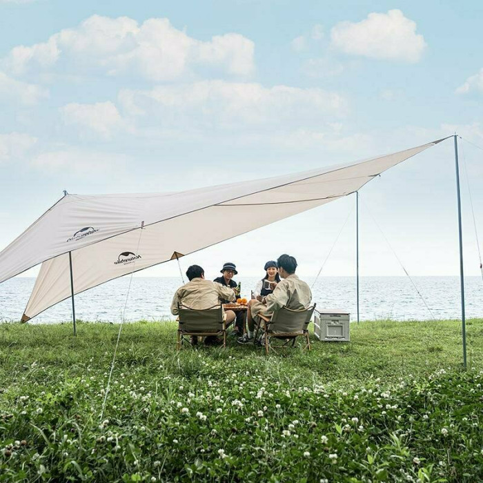 Тент для кемпінгу Naturehike Car Rear Canopy NH21TM001, 590х340 см, золотий (з трьома стійками) 