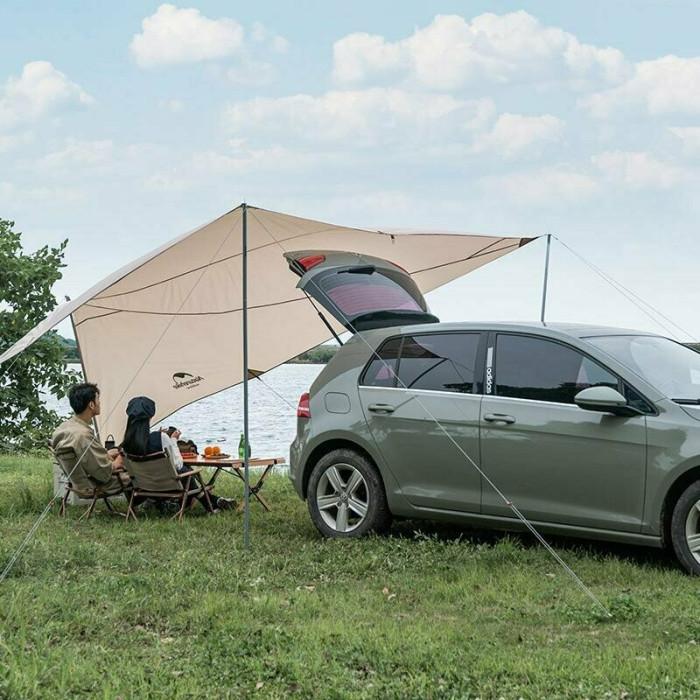 Тент для кемпінгу Naturehike Car Rear Canopy NH21TM001, 590х340 см, золотий (з трьома стійками) 