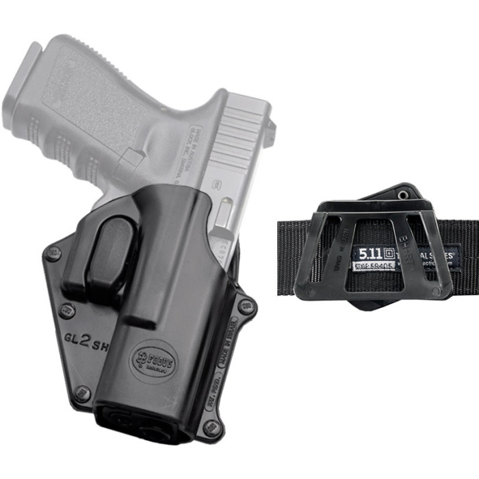 Кобура Fobus Для Glock 17/19 з кріпленням на ремінь поворотна замок на скобі black (GL-2 SH BH RT) 