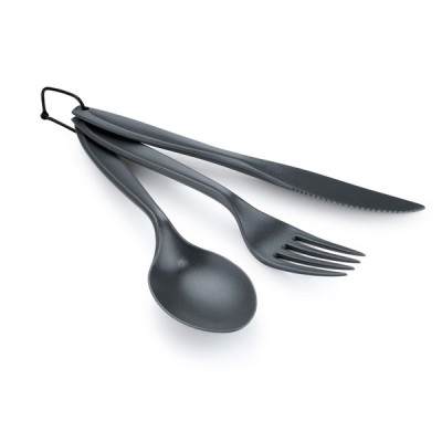 Комплект ніж вилка ложка GSI Outdoors 3Pc. Ring Cutlery (сірий)
