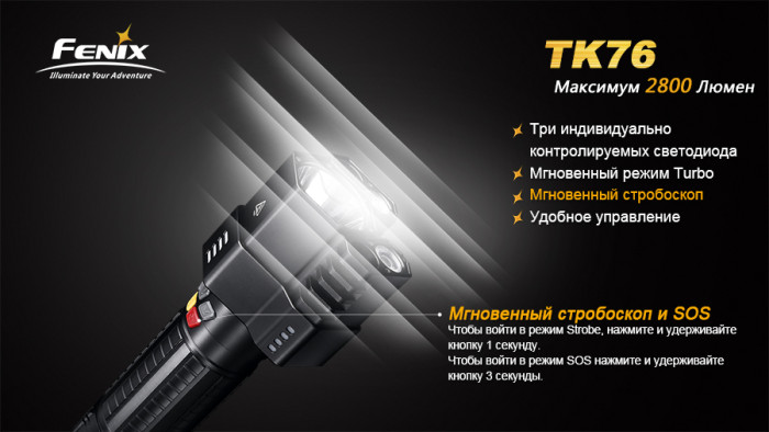 Ліхтар Fenix TK76 2XXM-L2 (U2), 1xxm-L2 (T6) (вітринний зразок) 