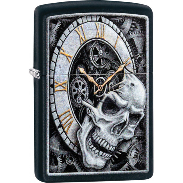 Запальничка Zippo 218 Skull Clock Design чорна (29854) 