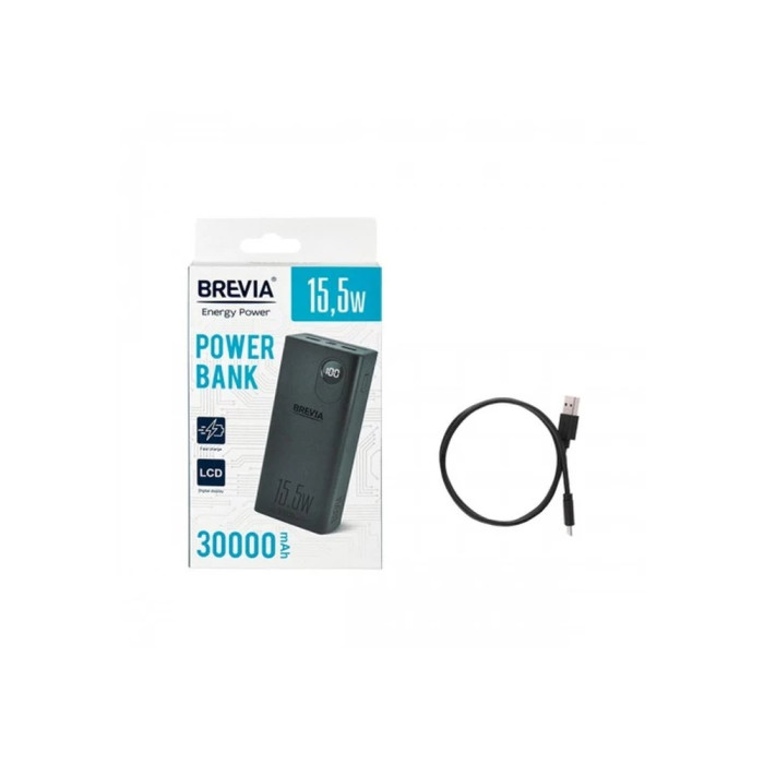Повербанк (Power Bank) Brevia 30000mAh 15.5W Li-Pol, LCD 