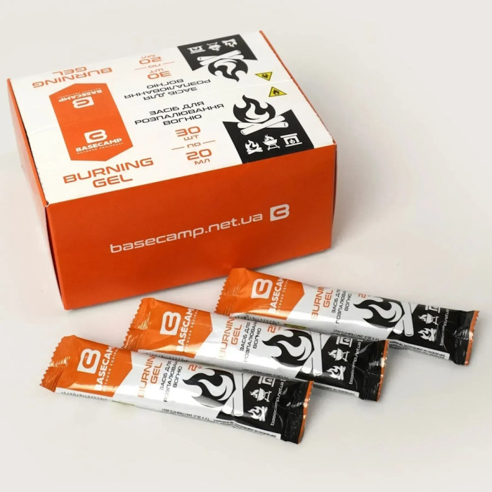 Гель для розпалювання BaseCamp Burning Gel, 30 стіків по 20 мл (BCP 50600) 
