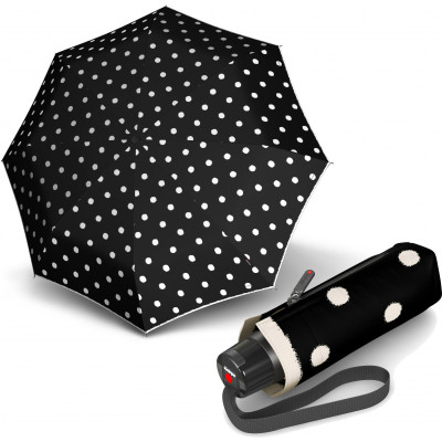 Парасолька Knirps T. 010 Dot Art Black хутро /складаний /8спіц /D95x18см