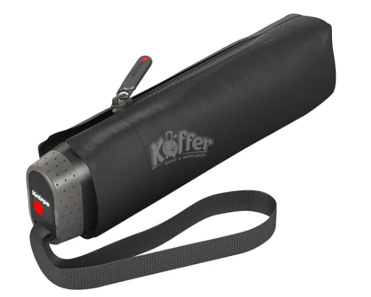 Парасолька Knirps TS.010 Black хутро /складаний /6спіц /D94x18см 