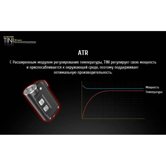 Ліхтар наключний Nitecore TINI Cu (Cree XP-G2 S3 LED, 380 люмен, 4 режими, USB), мідний 