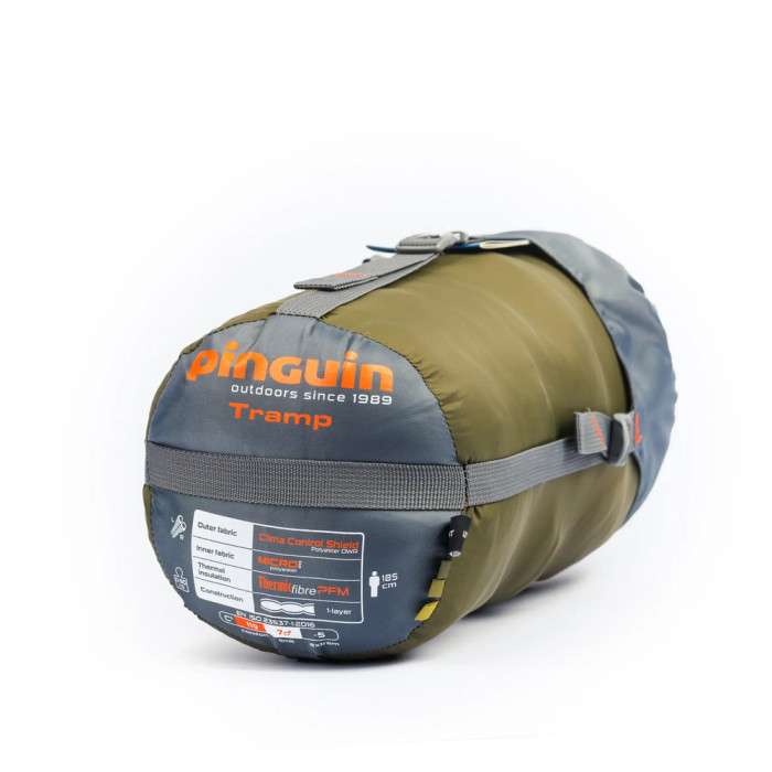 Спальний мішок Pinguin Tramp (11/7°C), 185 см - Left Zip, Khaki (PNG 237146) 2020 