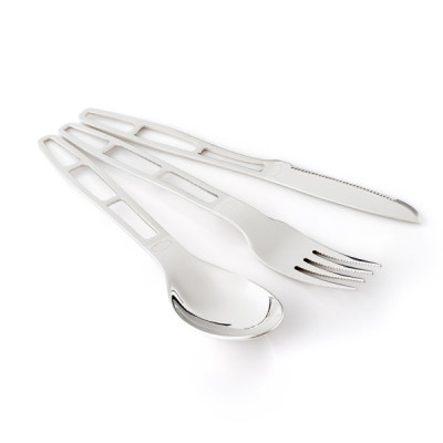 Комплект ніж вилка ложка GSI Outdoors Glacier Stainless 3 Pc. Cutlery