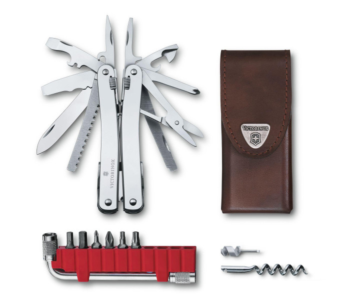 Багатофункціональний інструмент Victrorinox Swiss Tool Spirit, X Plus, 105 mm, Leather Pouch 