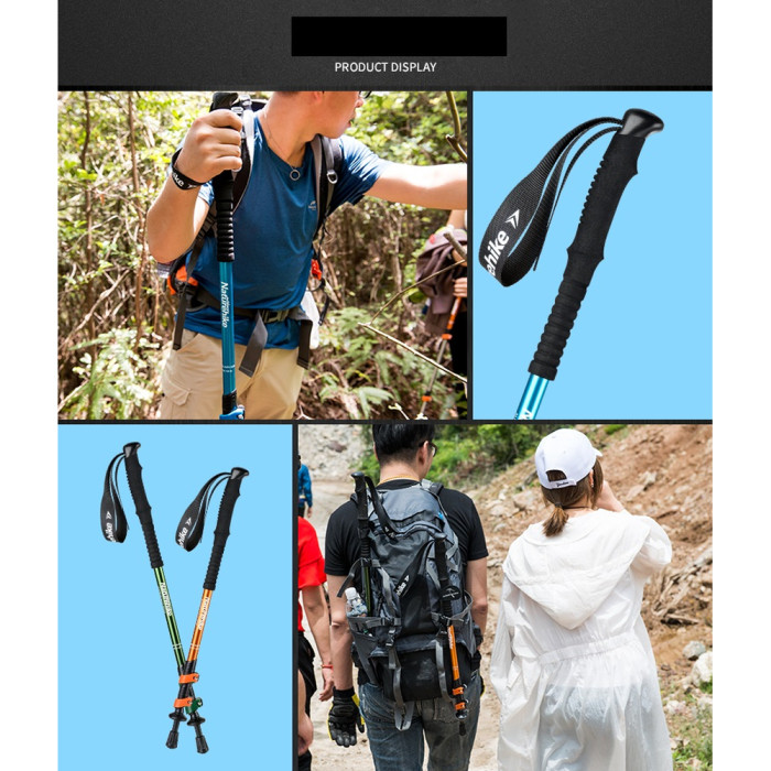 Трекінгова палиця 3-сек. Naturehike Women 6061 AL NH17D001-Z, 57-120 см, алюміній, золотиста 