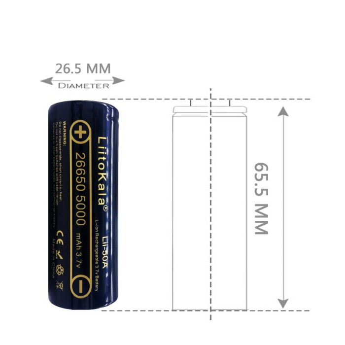 Акумулятор LiitoKala Lii-50A 26650 5000mAh battery 
