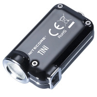Ліхтар наключний Nitecore TINI SS (Cree XP-G2 S3 LED, 380 люмен, 4 режими, USB), чорна смола