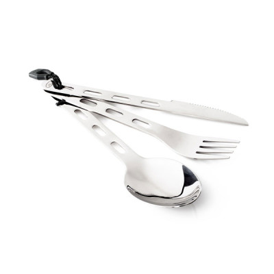 Комплект ніж вилка ложка GSI Outdoors Glacier Stainless 3 Pc. Ring