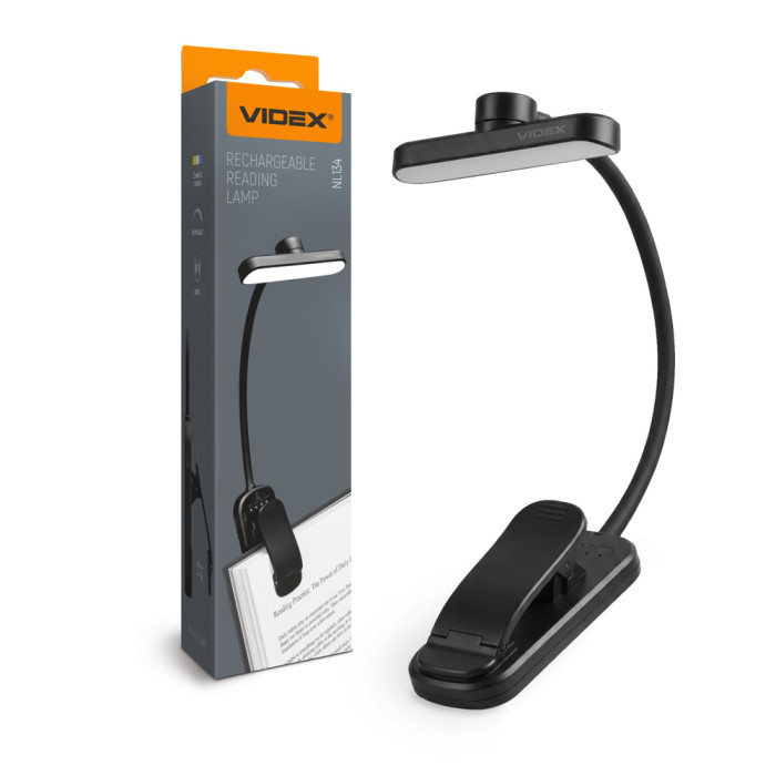 Світильник акумуляторний для читання VIDEX VL-NL134B Black