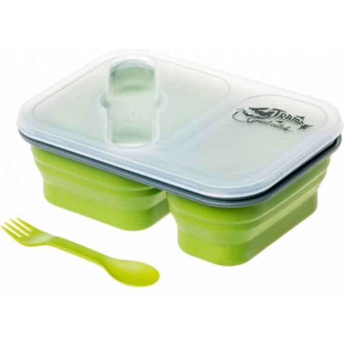 Контейнер 2 відсіку силіконовий Tramp TRC-090-olive 