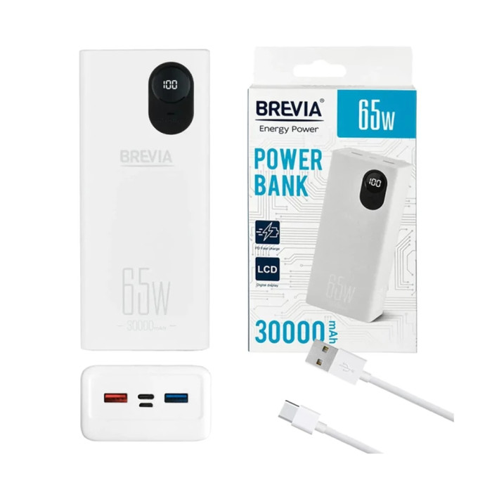 Повербанк (Power Bank) Brevia 30000mAh 65W Li-Pol, LCD 