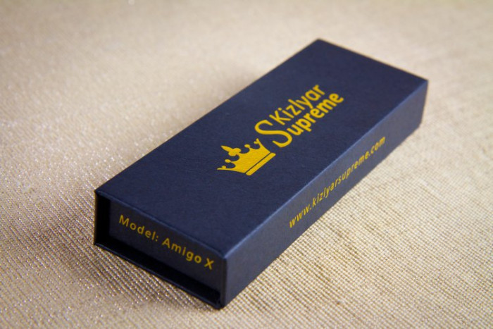 Ніж Kizlyar Supreme Amigo-X сатин, сталь AUS8, чорна рукоять G10 