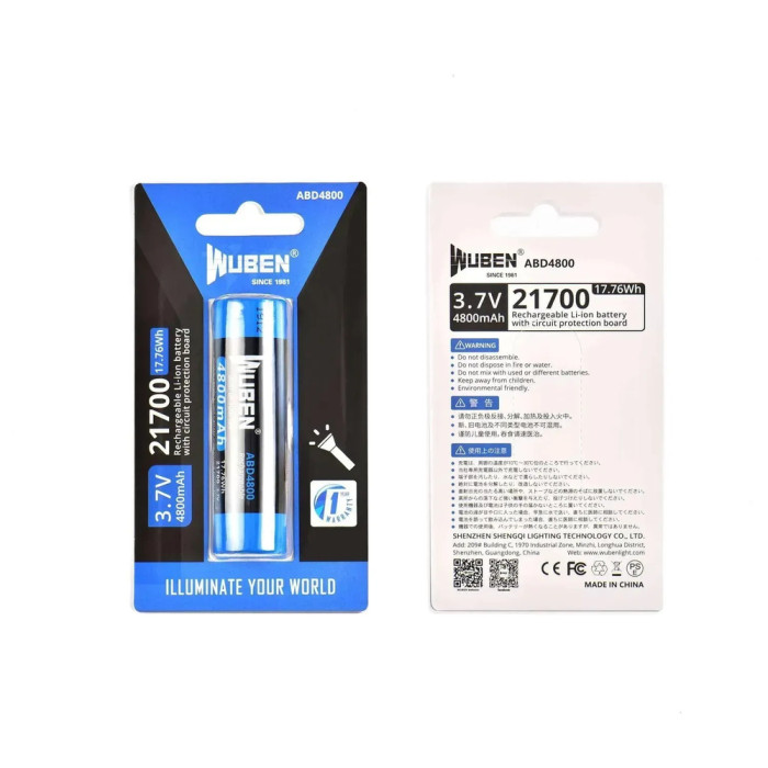Акумулятор Wuben 21700 (4800мАг) 