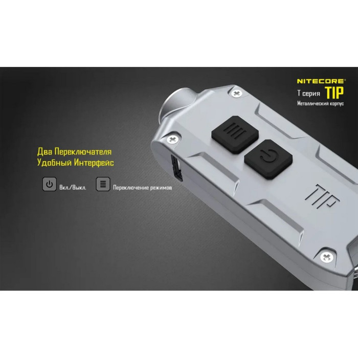 Ліхтар наключний Nitecore TIP Cu (Cree XP-G2, 360 люмен, 4 режими, USB), мідний 