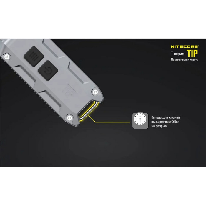 Ліхтар наключний Nitecore TIP Cu (Cree XP-G2, 360 люмен, 4 режими, USB), мідний 