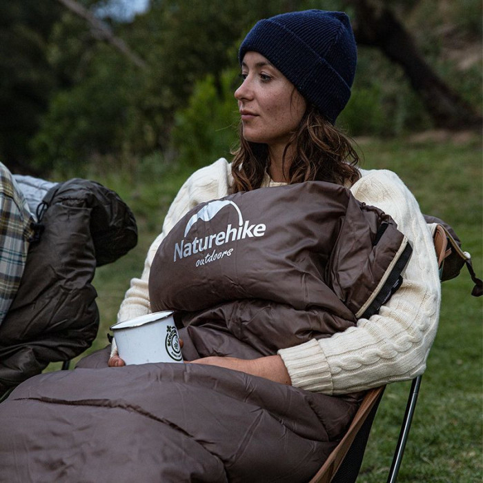Спальник з капюшоном Naturehike U350S NH20MSD07, (-3°C), лівий, коричневий 