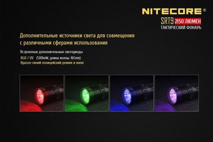 Кишеньковий ліхтар Nitecore SRT9, 2150 люмен 