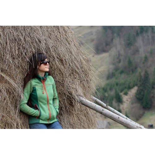 Фліс жіночий Turbat Dzembronya, зелений/червоний, XS 