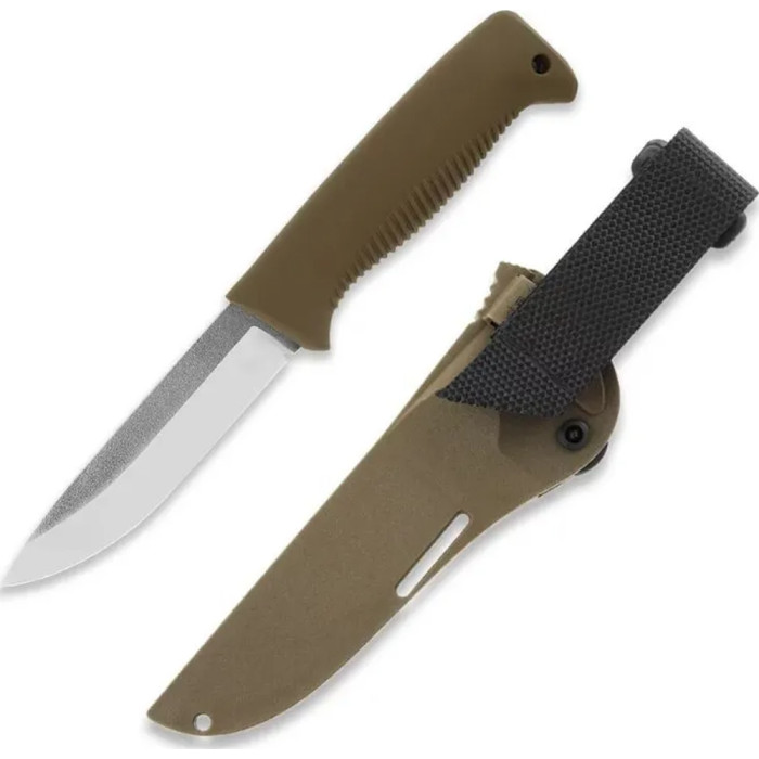Ніж Peltonen M07 (N690), без покриття, coyote, coyote композитний чохол 