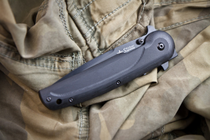 Ніж Kizlyar Supreme Biker-X Чорний титан, сталь D2 