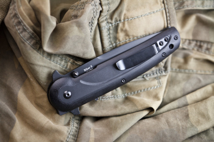 Ніж Kizlyar Supreme Biker-X Чорний титан, сталь D2 