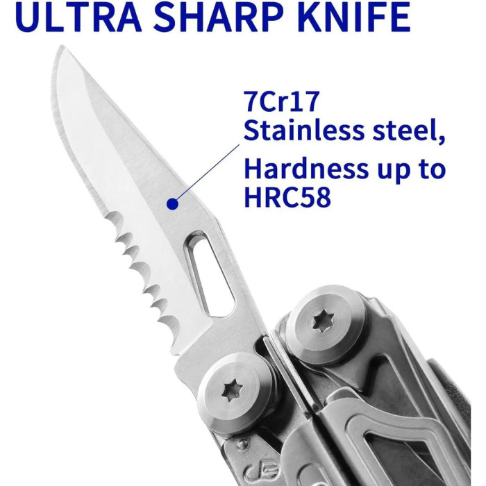 Мультитул Rocktol 22-в-1 з нейлоновим чохлом, кресалом, свистком та бітами 