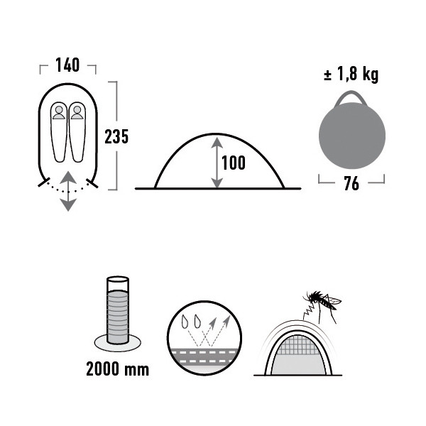 Намет High Peak Vision 2 (Green) 