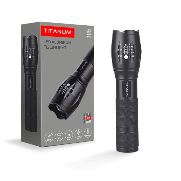 Портативний світлодіодний ліхтарик TITANUM TLF-T05 300Lm 6500K 