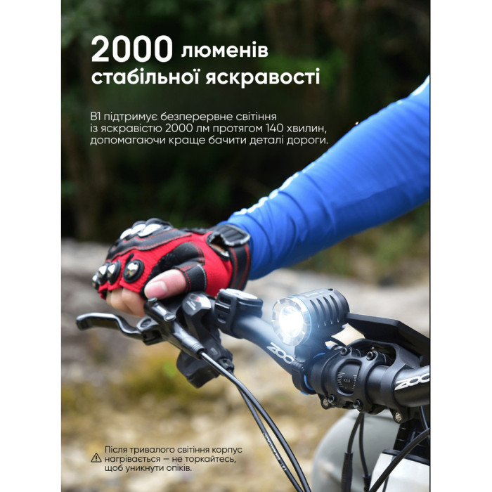 Велофара Wuben B1, чорний 