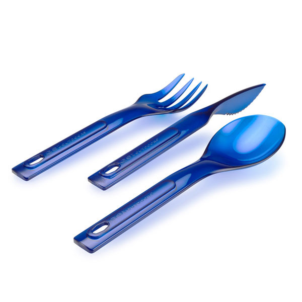 Комплект ніж вилка ложка GSI Outdoors Stacking Cutlery Set (синій) 