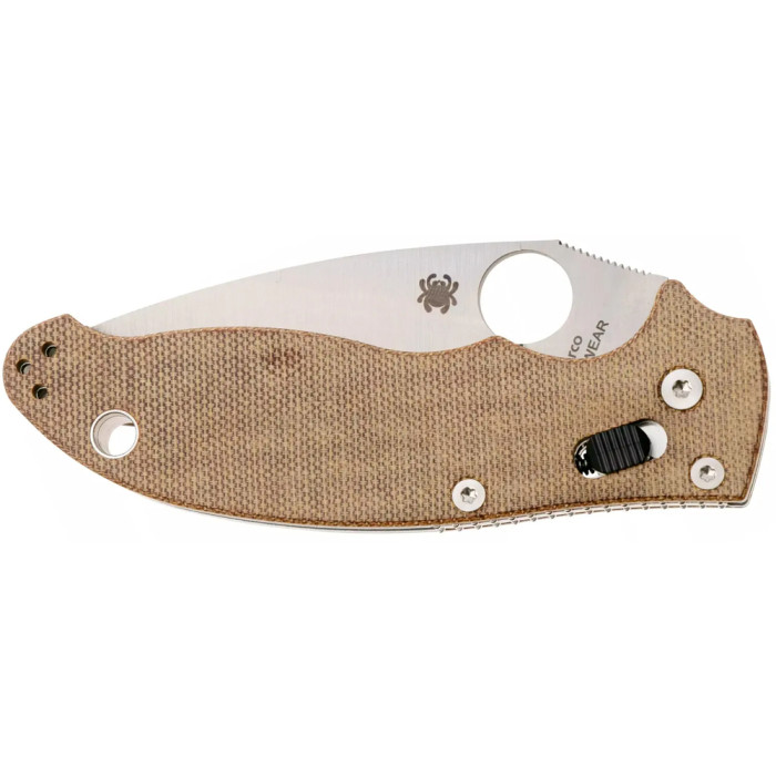 Ніж Spyderco Manix 2 Brown Canvas Micarta brown 