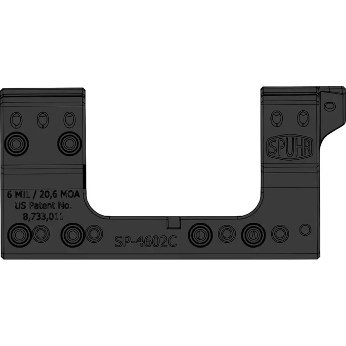 Моноблок Spuhr SP-4602C Gen3, Ø34, H38mm/1,5", 6 MIL/20.6 MOA, Сплав. Picatinny 