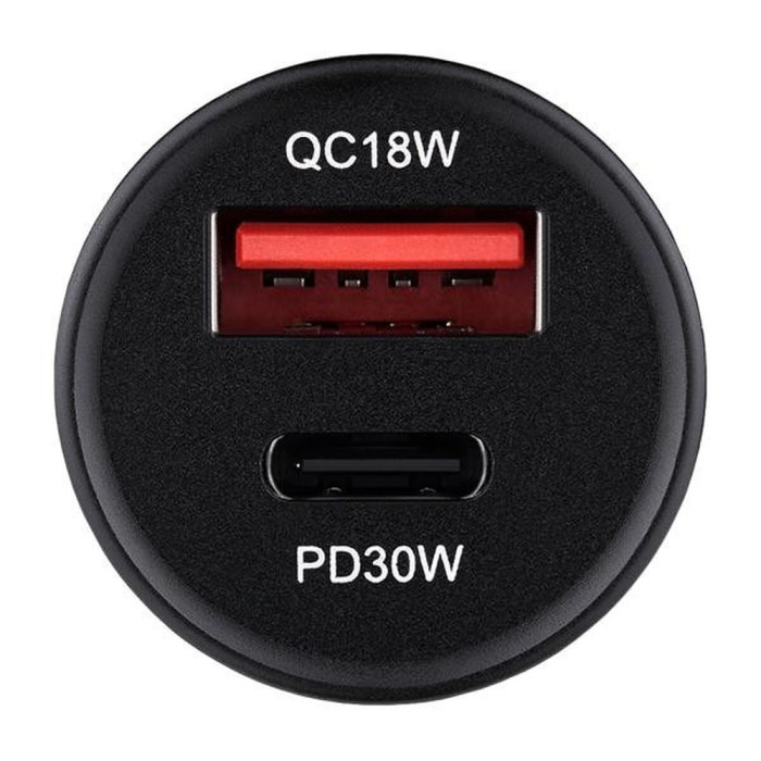 Автомобільний зарядний пристрій Brevia ePower DualCharge 30W 1xUSB-C+1xUSB-A 