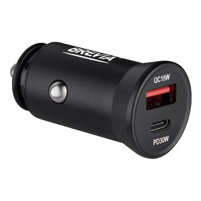 Автомобільний зарядний пристрій Brevia ePower DualCharge 30W 1xUSB-C+1xUSB-A 