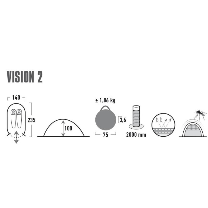Намет High Peak Vision 2 Black 